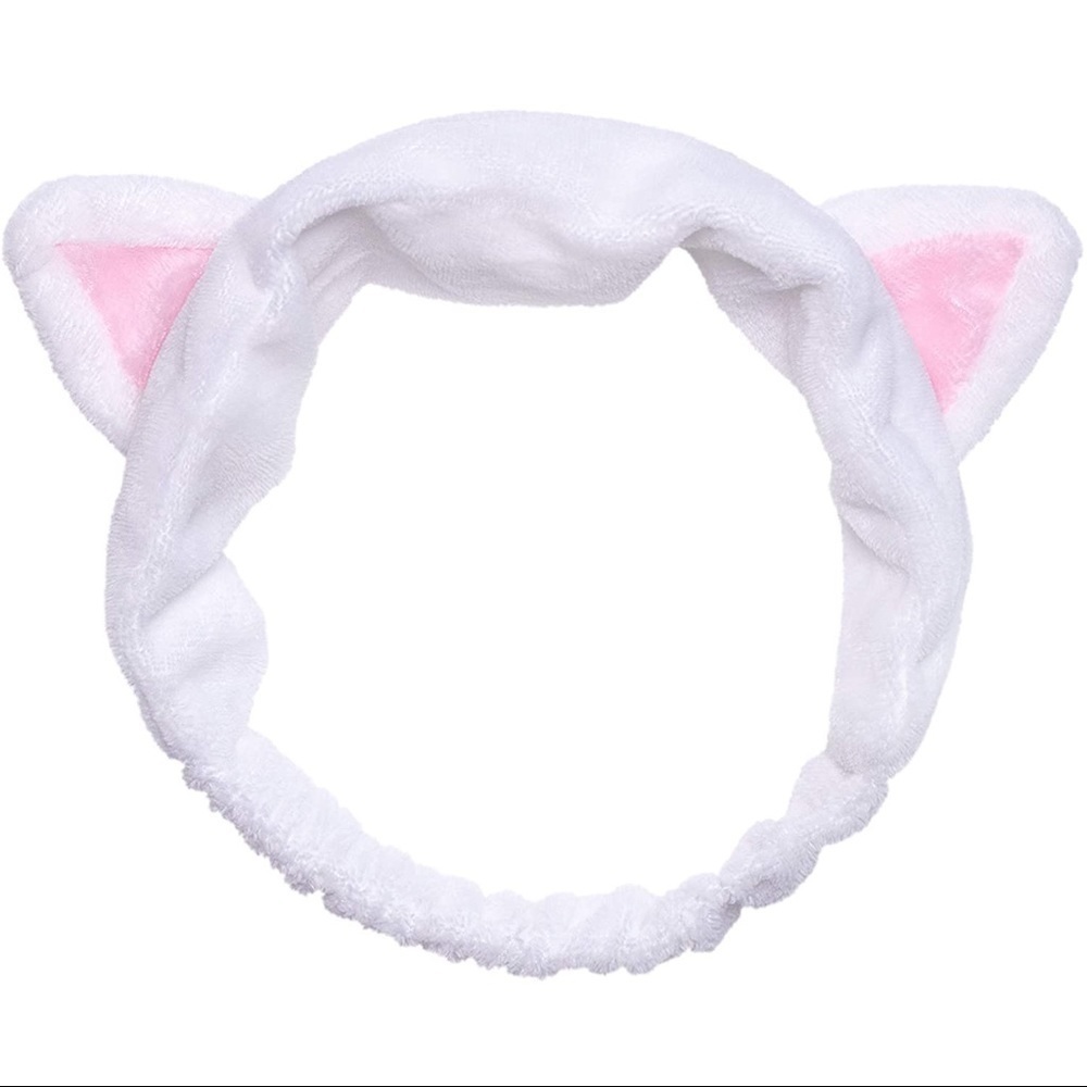 🌺 I Dew Care White Cat Super Soft Headband NIB
